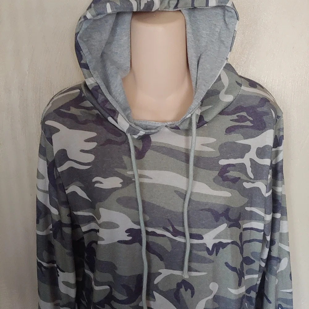 Sweetnight Camoflauge Pullover Hoodie with Drawstring Size Women's Small NEW - Picture 4 of 7